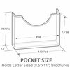 Azar Displays Two-Pocket Letter Wall Mount Brochure Holder with Black Stand Off Caps 105586-BLK